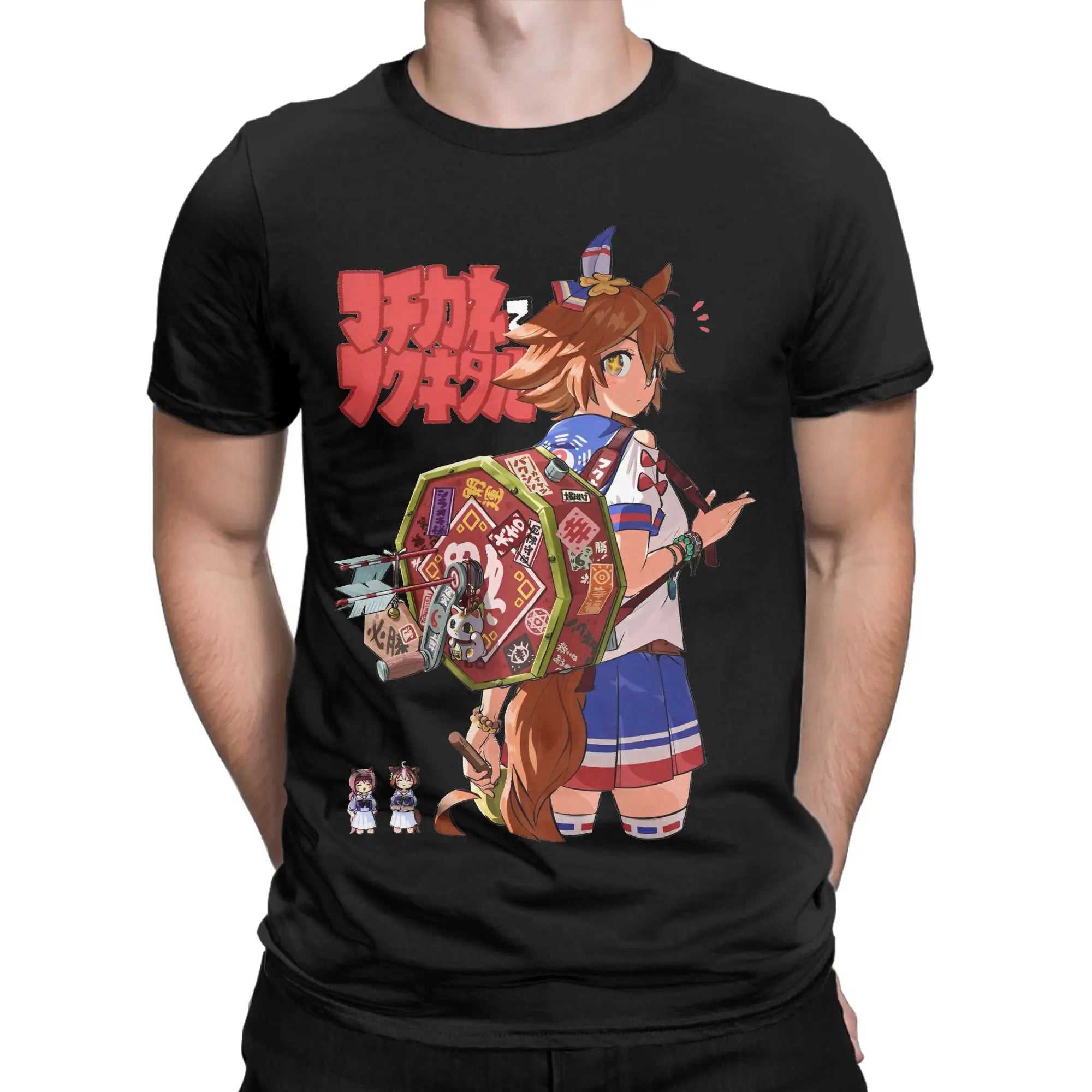 Beach Uma Musume Pretty Derby  Amine Novelty T-Shirts  Pure Cotton Tshirt for Mens Aesthetic Printed Short Sleeve Tees