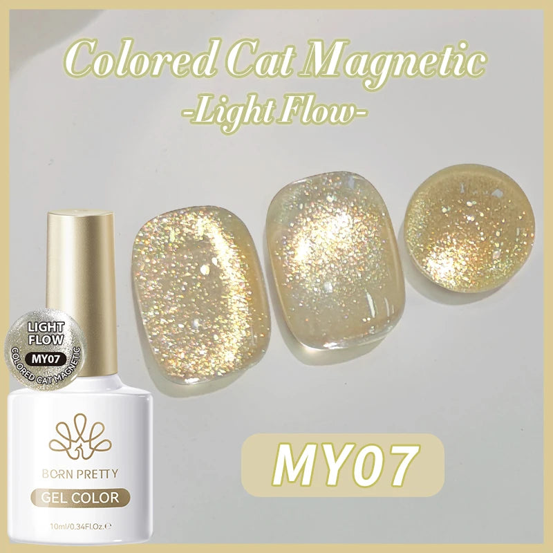 BORN PRETTY 10ml Dark Brown Red Glass Bead Cat Magnetic Gel Nail Polish Semi Permanent Soak Off UV LED Varnish Nail Art Salon