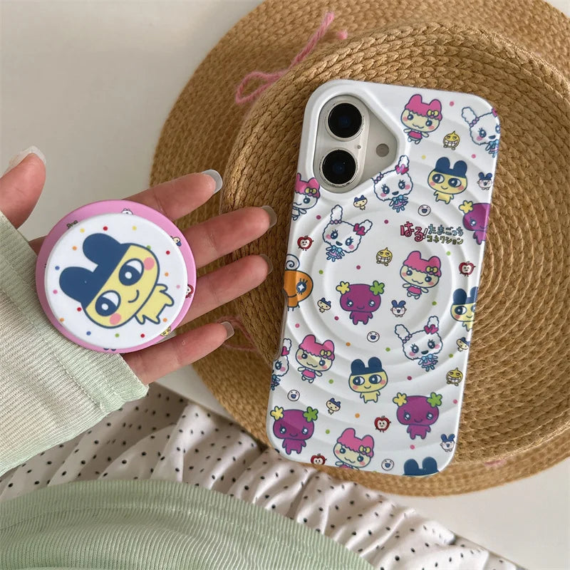 Cute Cartoon Animal Magnetic Phone Case For iPhone 16 Pro 15 14 13 Pro Max Back Cover with Magsafe Stand Holder Cases Kawaii