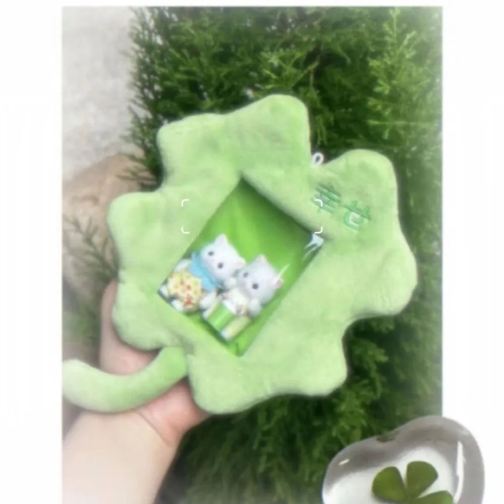Cute Plush Photocard Case Student Card Holder Cartoon Fox Photocard Case Idol Photos Protective Cover Bag Keychain