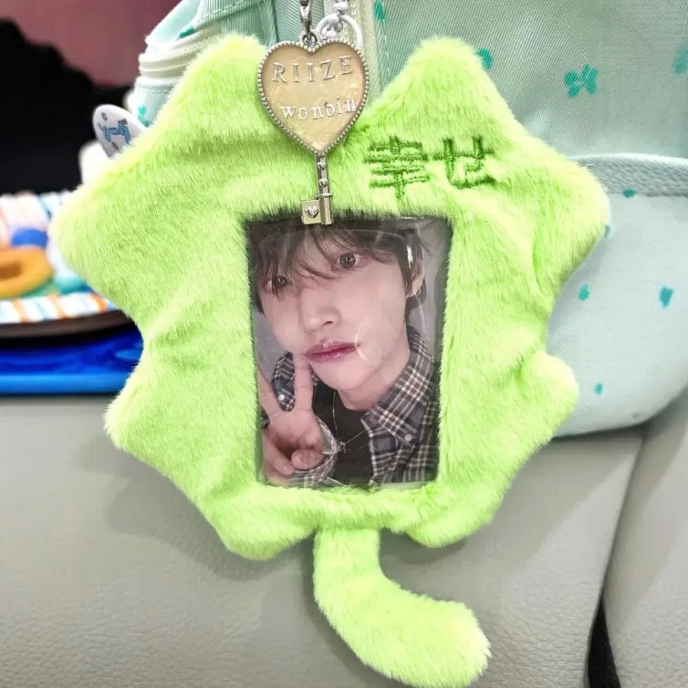 Cartoon Cute Plush Photocard Case Cartoon Bag Keychain Fox Photocard Case Student Card Holder Idol Photos Protective Cover