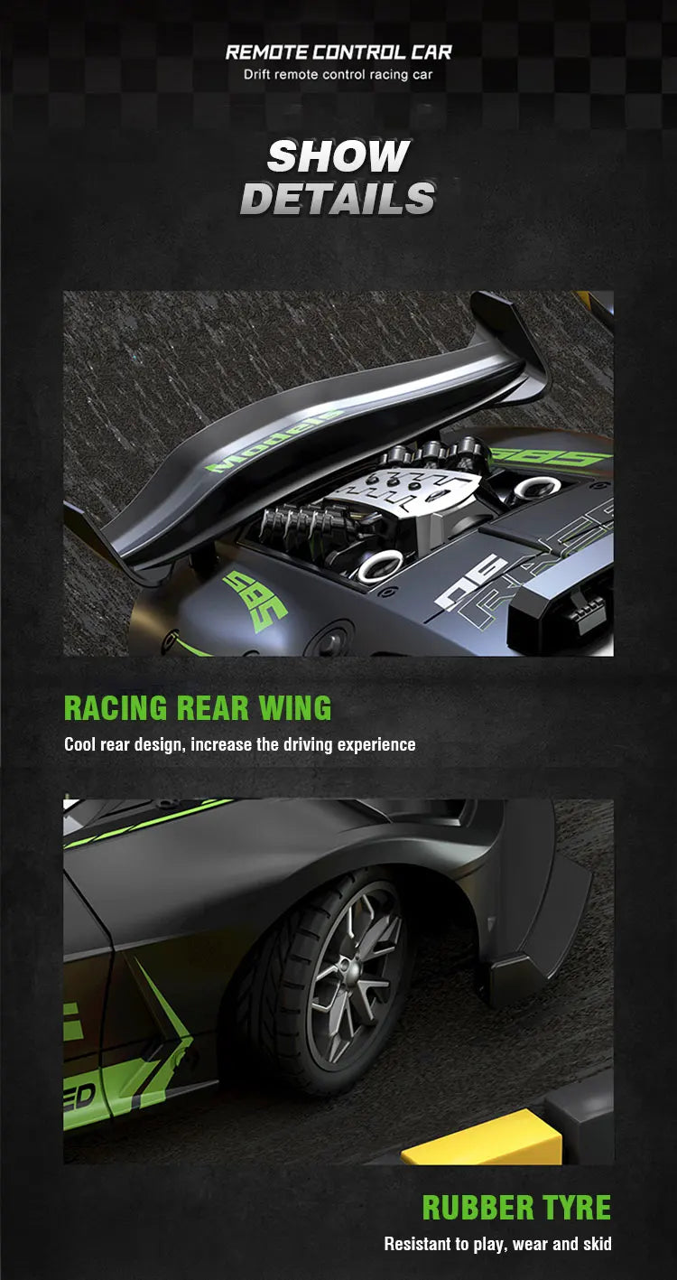 4WD RC Sports Car High Speed Remote Control Mini Scale Model Vehicle Electric Drift Racing Car Toys for Boys Kids Back to School