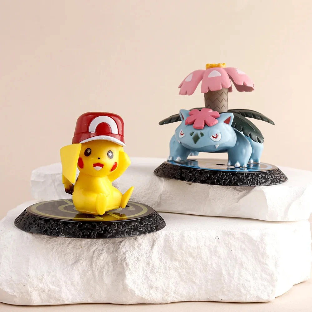 Pokemon 6 unids/set figura de Anime Pikachu 6-7cm figura Charizard Blastoise Squirtle Bulbasaur modelo de figuras de acción jugu