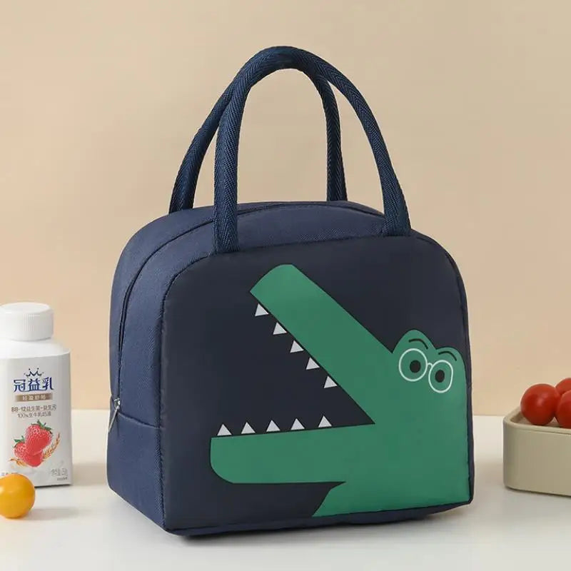 Cartoon Insulated Bag Oxford Cloth Lunch Box Bag Insulated Bento Box Bag, Hand In Hand Rice Bag Camping Fresh-Keeping Ice Bag