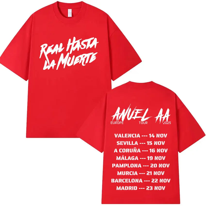 Rapper Anuel AA Europe Tour 2025 New Pop Album T Shirts Men's Women Hip Hop T-Shirts Harajuku Oversized Y2K Short Sleeves Summer