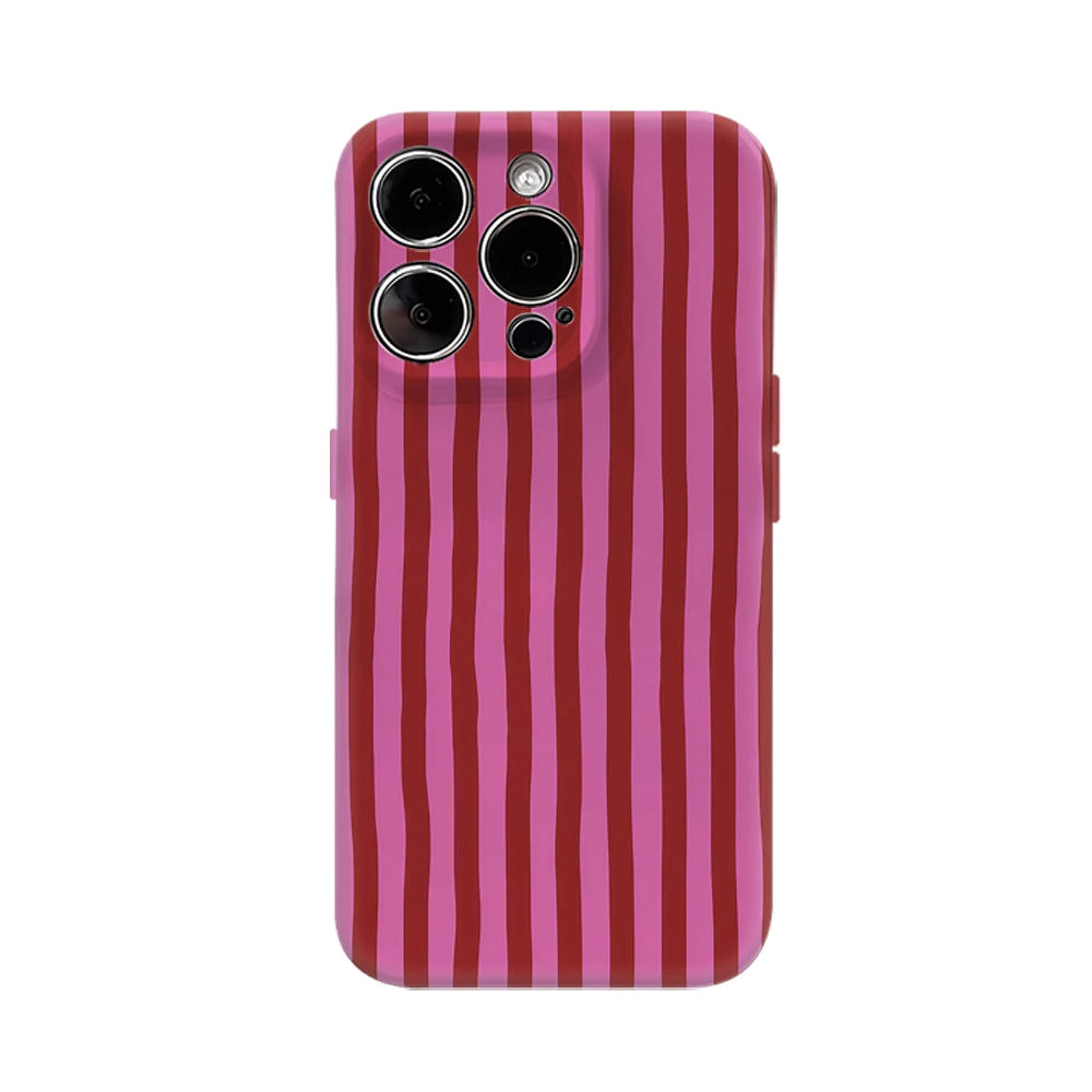 Pink & Red Striped IPhone17 Must-Haves Phone Case for IPhone 17 16 15 14 13 12 11 Pro Max Plus Double-layer Back Cover