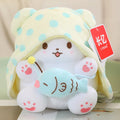 Anime Sanrio Kuromi New Kawaii Cute Marumofubiyori Blanket Bear Stuffed Plush Toys Plushies Birthday Party Gifts For Kids Girls