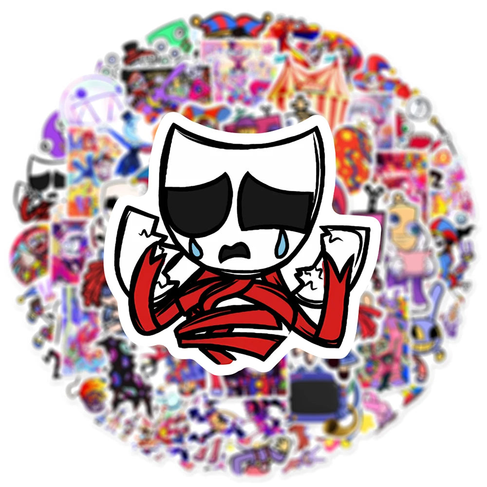 10/30/60PCS Amazing Digital Circus Stickers Game Sticker For Laptop Phone Case Skateboard Suitcase Waterproof Decals Kids Gift