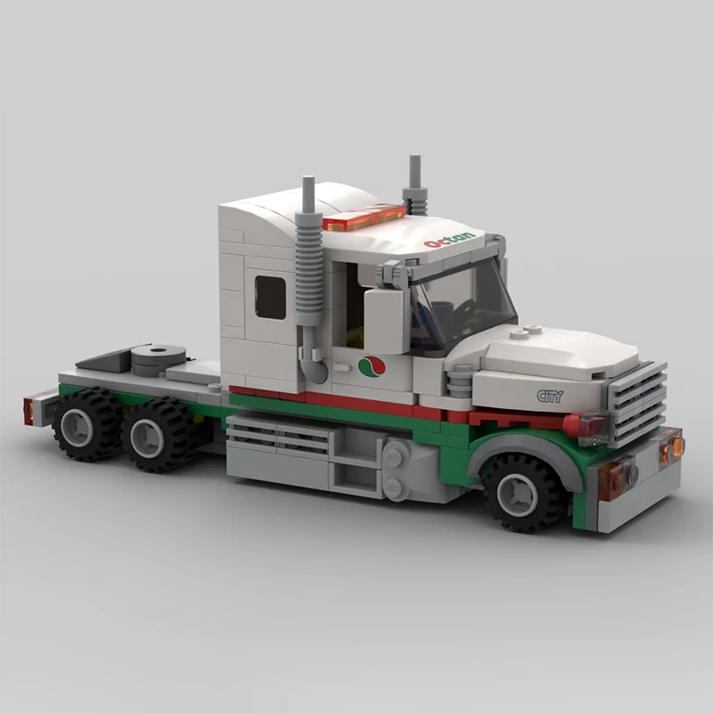 560PCS MOC Construction Octan Truck & Flatbed Trailer City Engineering Model Building Blocks Stacking Brick Creative Educational