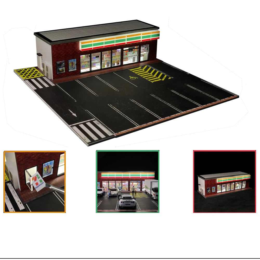 GFans NEW 1:64 Scale Diorama Car Garage Model Parking Lot for Display Gifts Scene Collection Display Car Assembly Scenes Toy