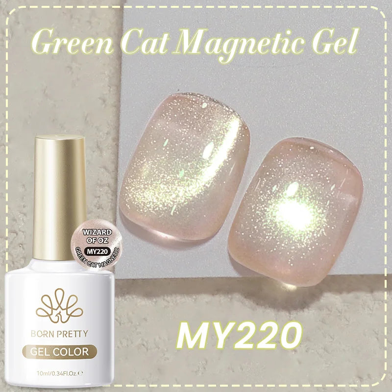 BORN PRETTY 10ml Auroras Glitter Cat Magnetic Gel Nail Polish Jelly Glass Bead Semi Permanent Soak Off UV LED Varnish Manicure