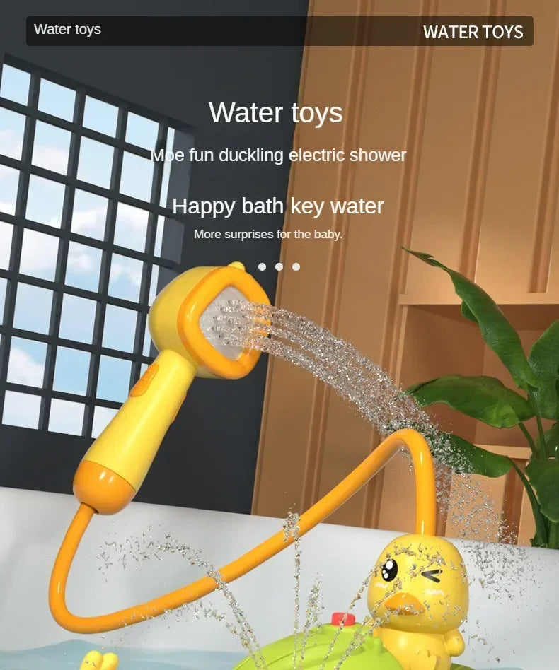 Cute Duck Electric Water Spray Bathroom Bathing Toys Baby Bath Toys Kids Bath And Shower Bathtubs Interactive Boy Girl Gifts Hot