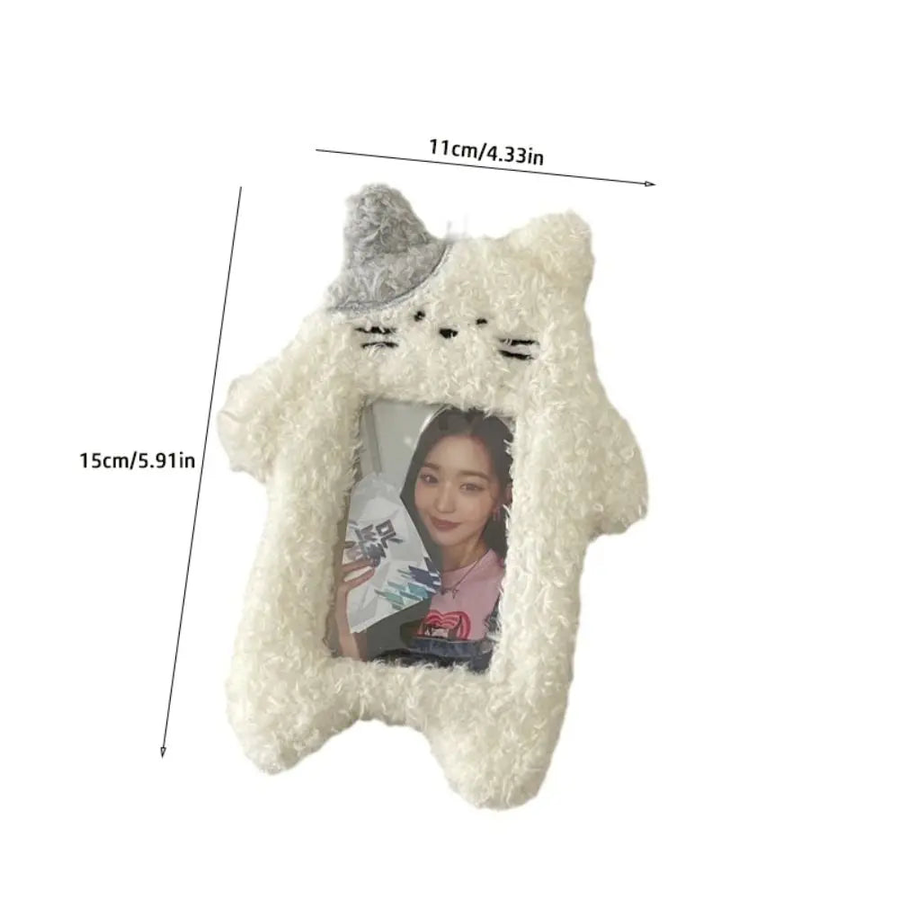 Cute Plush Photocard Case Cartoon Bag Keychain Photo Card Holder Idol Photos Protective Cover Student Card Holder