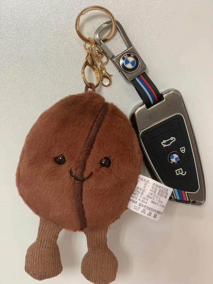 Jellycat 13cm Coffee Bean Plushies Cartoon Stuffed Smiling Coffee Bean Doll Cute Key Chain Soft Food Doll Xmas Gifts Girl