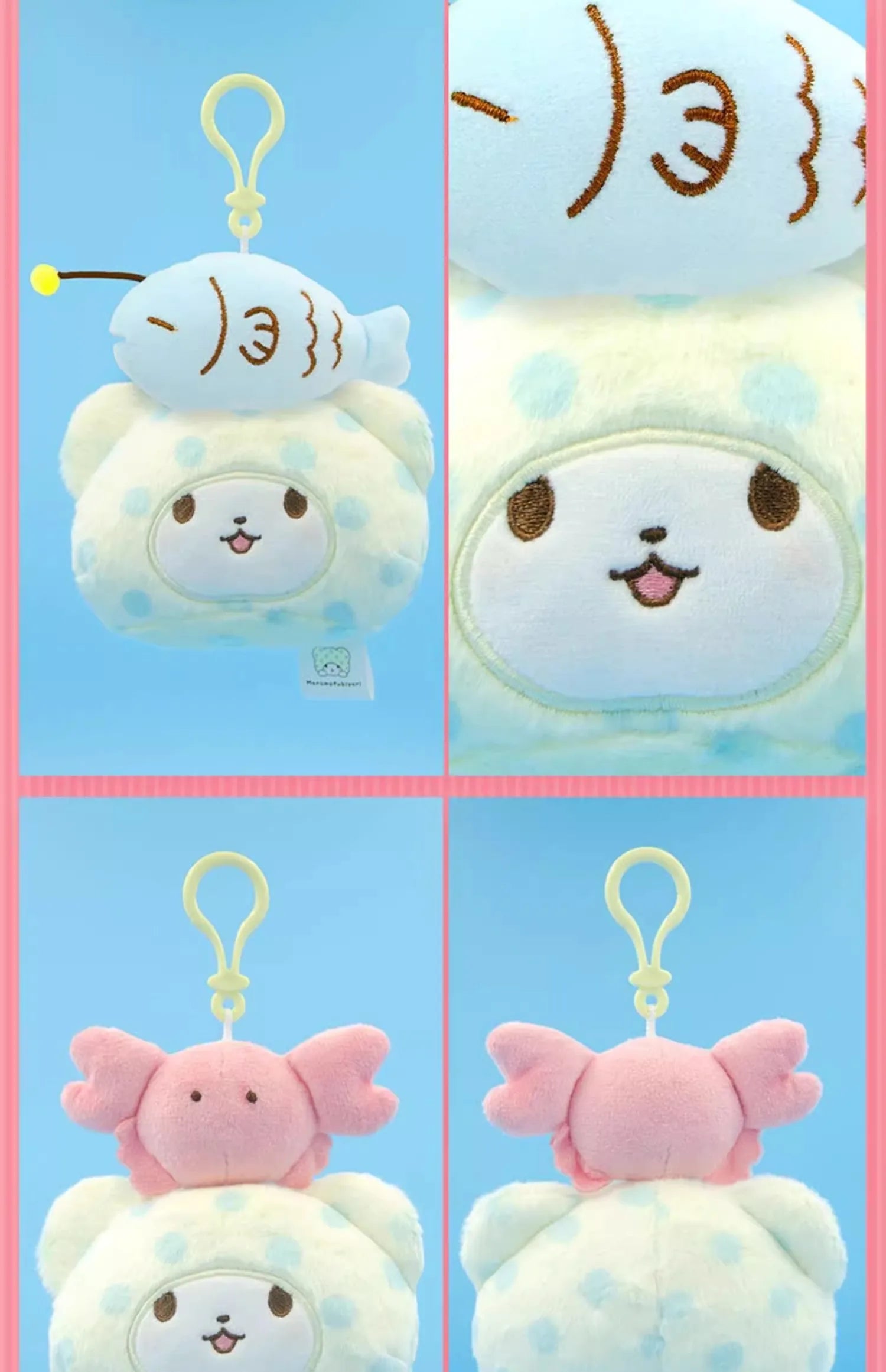 Genuine Sanrio Marumofubiyori Bear Cinnamoroll Plush Toys Keychain Kawaii Small Pendant Keyring Kids Stuffed Toys Birthday Gifts