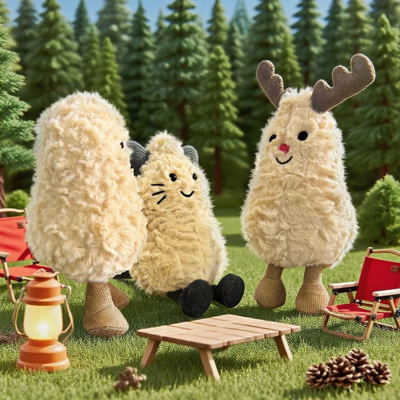 12cm Halloween Fun Cat Peanut Plush Toy Soft Creative Dolls Cute Cartoon Stuffed Cat Elk Doll Funny Kids Christmas Birthday Gift