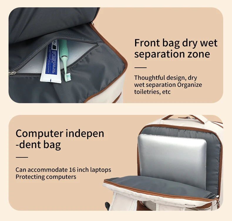 Travel Backpack 40x20x30 Cabin Plane Waterproof Expandable Weekender Laptop With USB Port Ryanair Carry-On Women Men Backpack