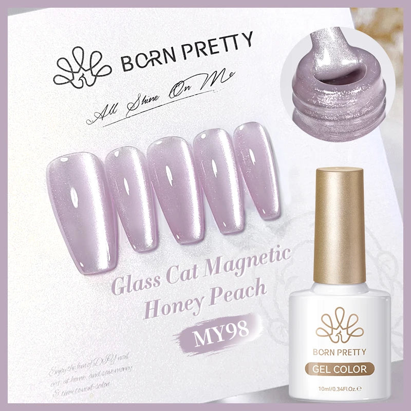 BORN PRETTY 10ml Pink Water Light Cat Magnetic Gel Polish Spaking Glitter UV LED Soak Off Gel Varnish Crystal DIY Manicure