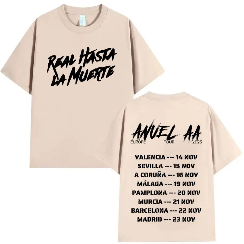 Rapper Anuel AA Europe Tour 2025 New Pop Album T Shirts Men's Women Hip Hop T-Shirts Harajuku Oversized Y2K Short Sleeves Summer