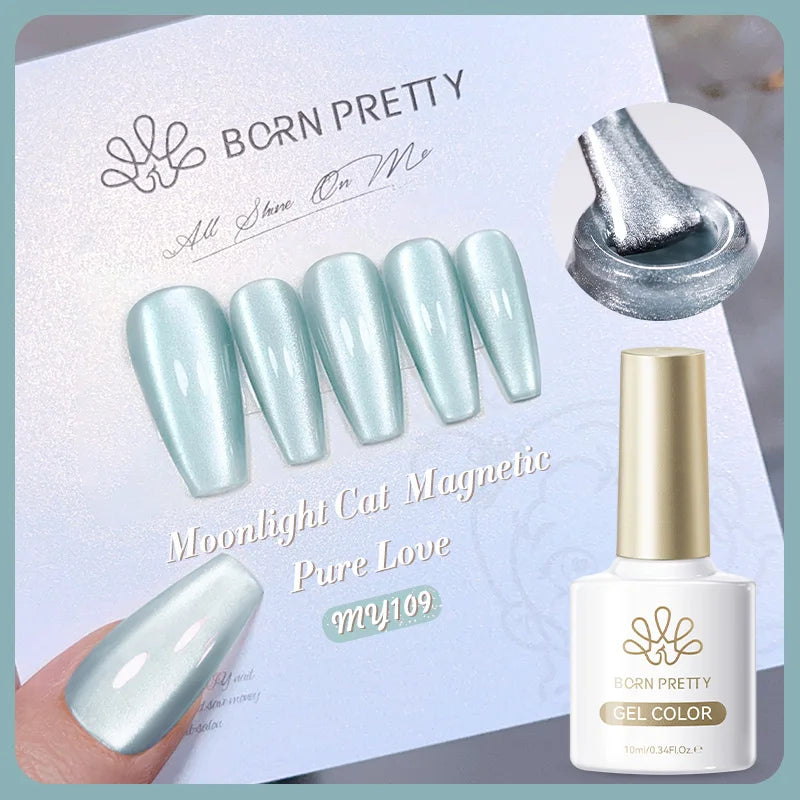 BORN PRETTY 10ml Pink Water Light Cat Magnetic Gel Polish Spaking Glitter UV LED Soak Off Gel Varnish Crystal DIY Manicure