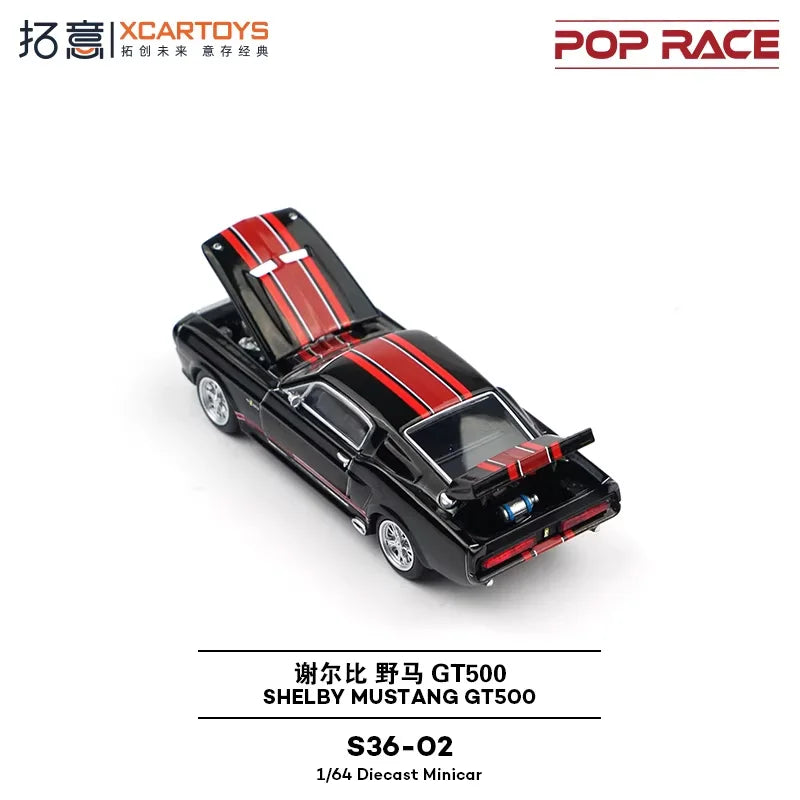 Xcartoys x POP RACE 1:64 Shelby Mustang GT500 Eleanor Tribute Black Diecast Model Car