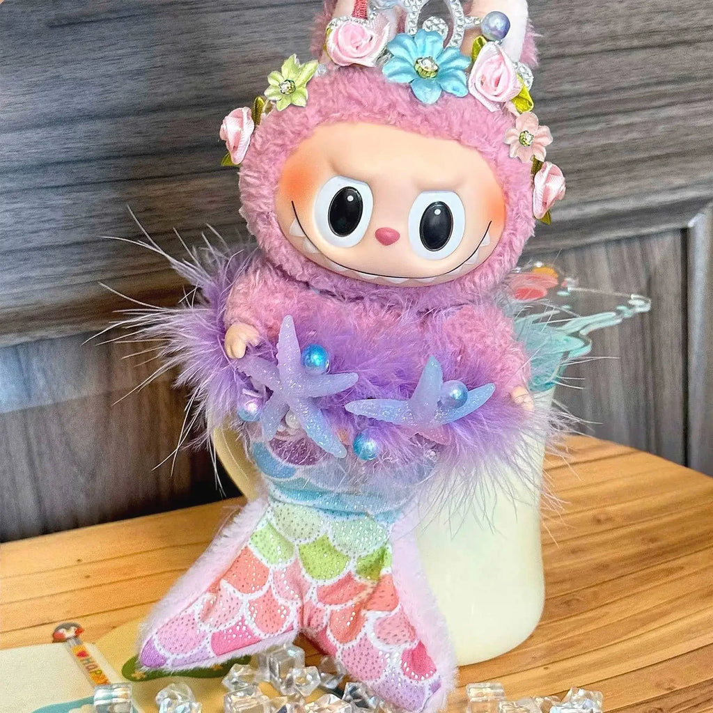 17CM Doll Clothes Mermaid Style Suitable for Labubu Accessories Doll Clothes Dress Humanoid Doll Costume Game Girl Gift