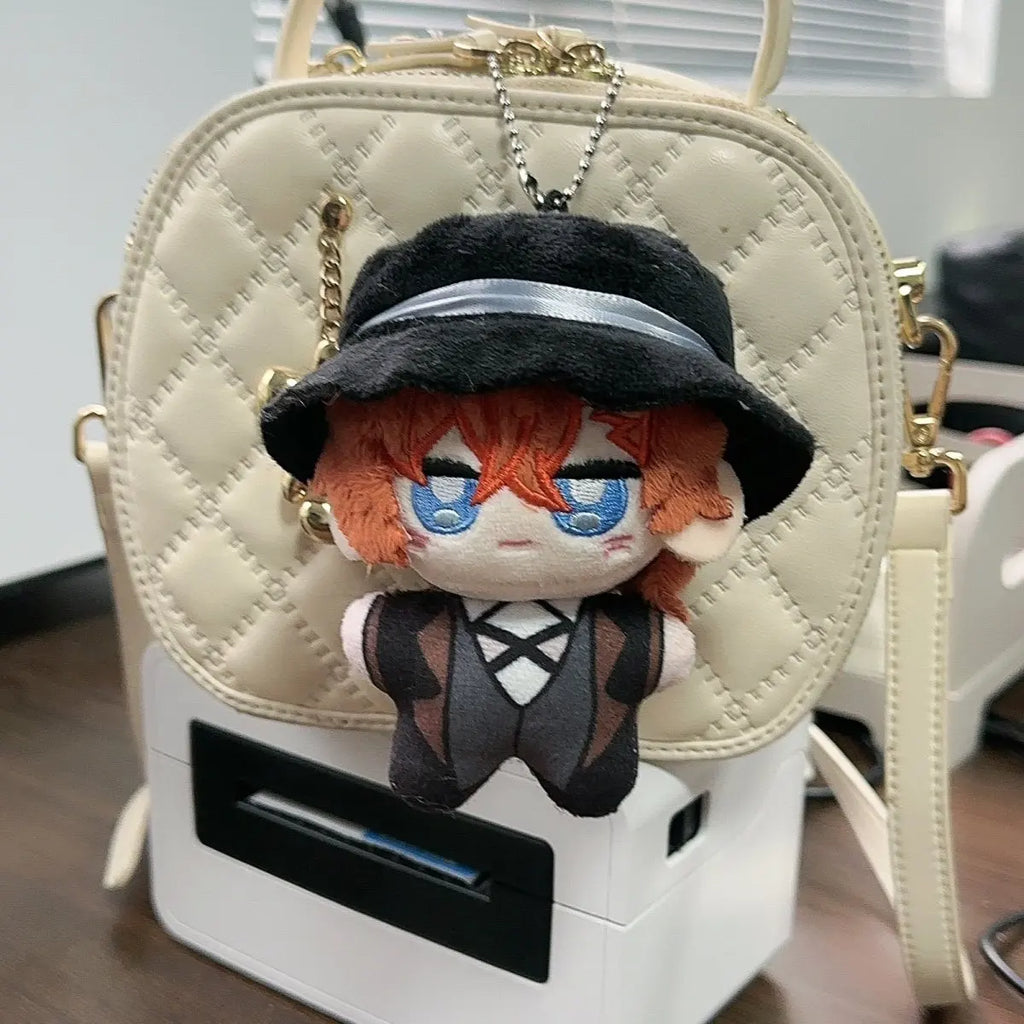 Anime Bungou Stray Dogs Plush Keychain 10CM Dazai Osamu Nakahara Chuuya Soft Stuffed Toys Birthday Gift