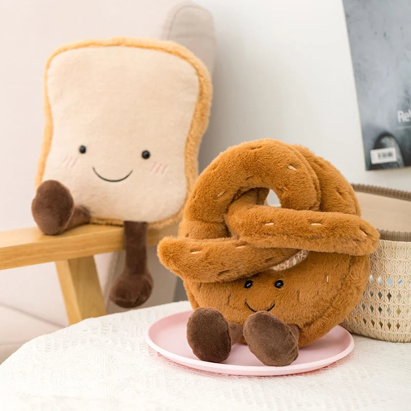 New Cartoon Egg Stuffed Toy Expression Food Bread Toast Series Breakfast Doll Fun Decoration Pillow Baby Comfort Doll Xmas Gifts