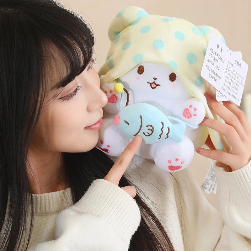 Sanrio Carpet Bear Plush Toy Pendant Kawaii Soft Stuffed Dolls Plush Keychains Home Car Decoration Plush Toys Phone Keyrings