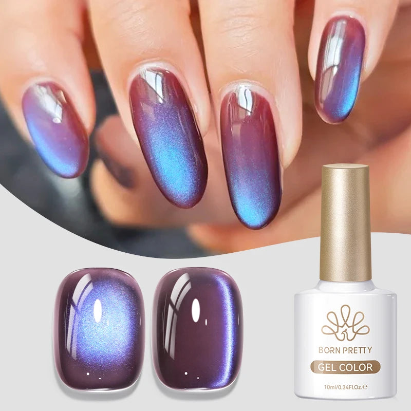BORN PRETTY 10ml HEMA TPO FREE Christmas Shine Golden Cat Magnetic Gel Sunset Gaze Shining Manicure Soak Off UV Gel Varnish