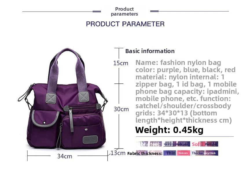 New Women's Casual Fashion Mommy Bag Oxford Handbag Large Capacity Waterproof Travel Bag