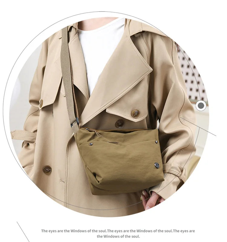 Ultra-light Nylon Crossbody Bag for Women Adjustable Wide Strap Lightweight Women's Bag Zipper Closure Stylish Messenger Bag