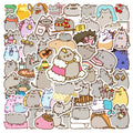 10/30/50pcs Funny Cartoon Grey Fat Cat Stickers Cute Animals Decals for Kids Toy Stationery Suitcase Phone Graffiti Sticker Pack