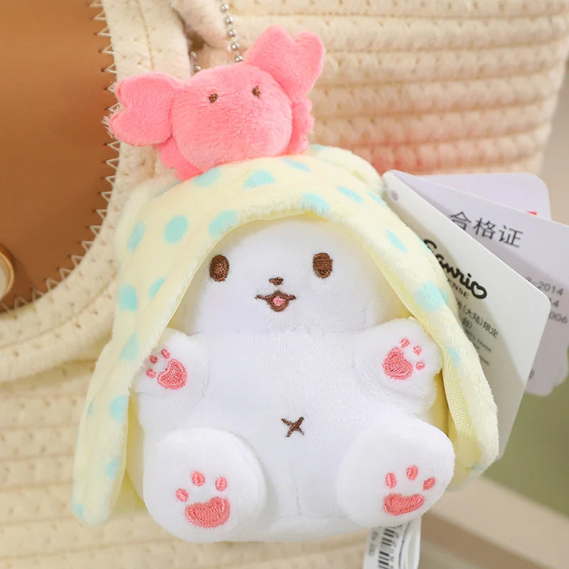Anime Sanrio Kuromi New Kawaii Cute Marumofubiyori Blanket Bear Stuffed Plush Toys Plushies Birthday Party Gifts For Kids Girls