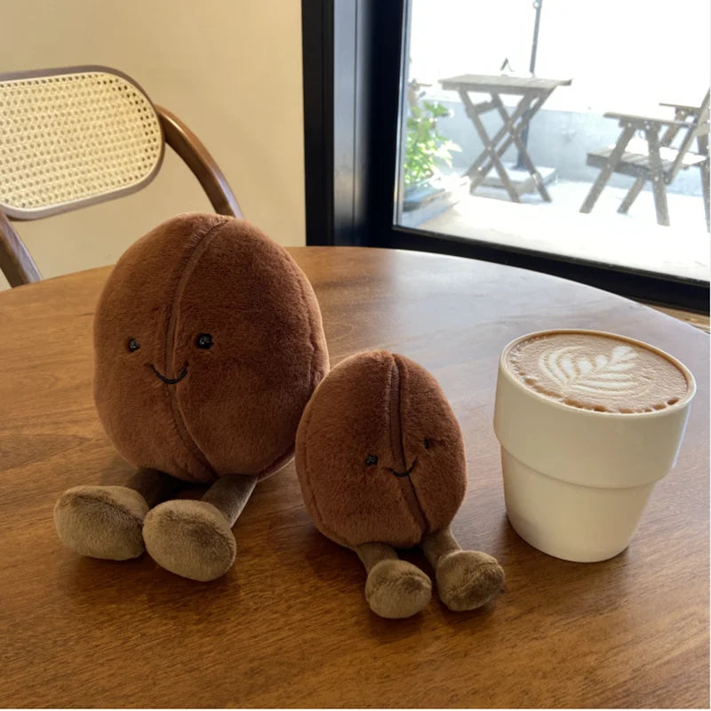 Jellycat Fashion Cute Coffee Bean Doll Stuffed Anime Coffee Food Plush Toy Cartoon Soft Plushies Home Table Decorations