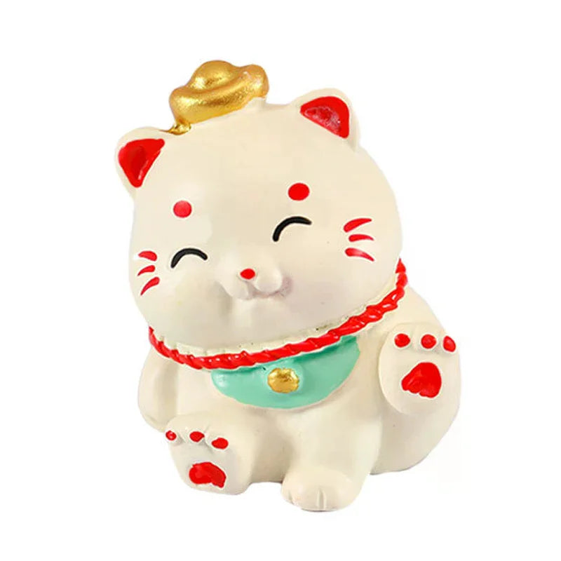 Cartoon Lucky Cat Decorative Accessories Environmental Resin Car Ornaments Mini Landscape