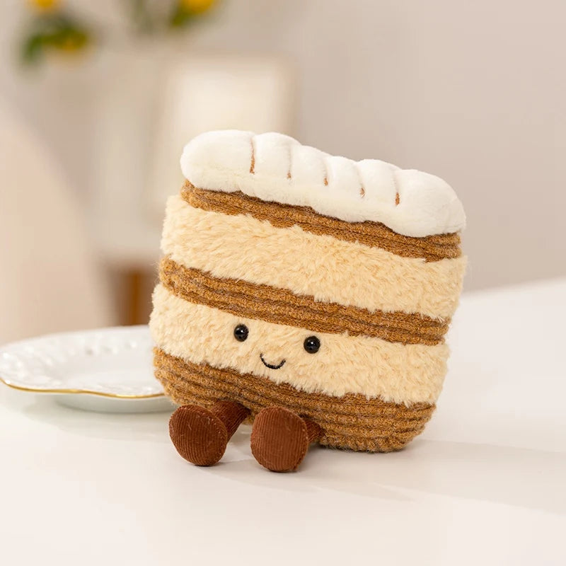 Dessert Cake Series Puffs Sweet Bread StrawBerry Lemon  Cake Plush Toys Pillow Baby Cute Comfort Doll Home Decor for Kids Gifts