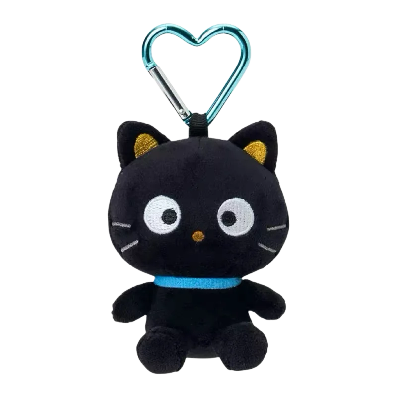 Kawaii Sanrio Choco Plush Doll Keychain Anime cute Black Cat Bag Accessories heart buckle Chococat Stuffed Animals Small Gift
