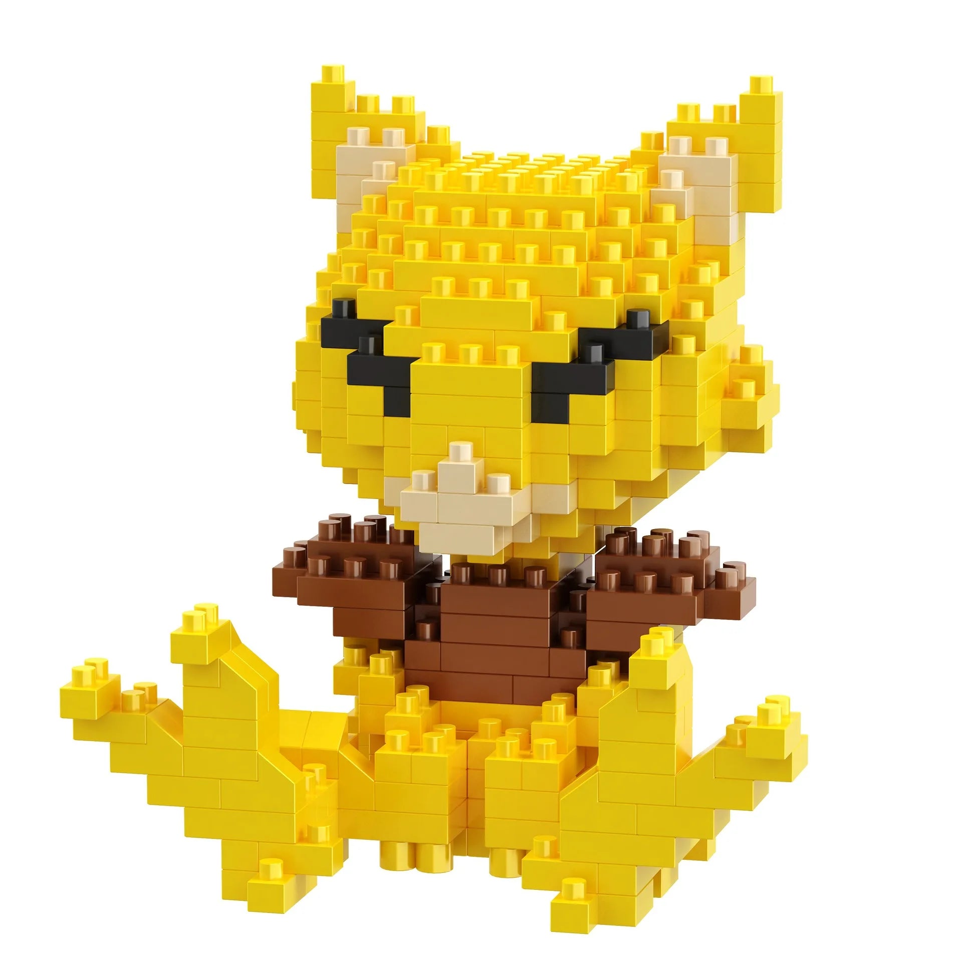 DIY Pokemon Blocks Small Cartoon Mini Building Block Pikachu Charizard Eevee Mewtwo Anime Assemble Action Model Dolls Toys