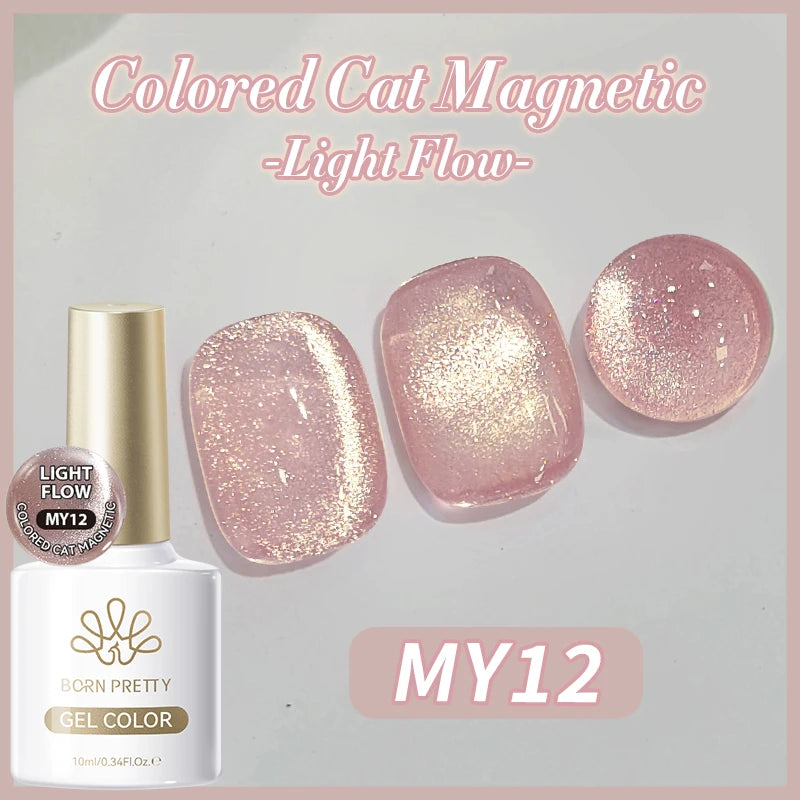 BORN PRETTY 10ml Dark Brown Red Glass Bead Cat Magnetic Gel Nail Polish Semi Permanent Soak Off UV LED Varnish Nail Art Salon