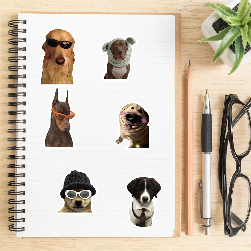 100/200Pcs Funny Kawaii Cat Stickers Animal Dog Laptop Scrapbook Decoration Decals Stationery Waterproof Graffiti Sticker Kids