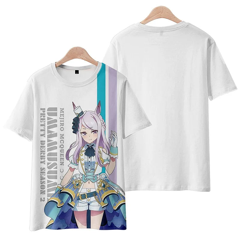 Umamusume Mejiro McQueen Japanese Game T-Shirts Anime Men Women Tee Shirt Short SleeveT Shirt Plus Size Tops