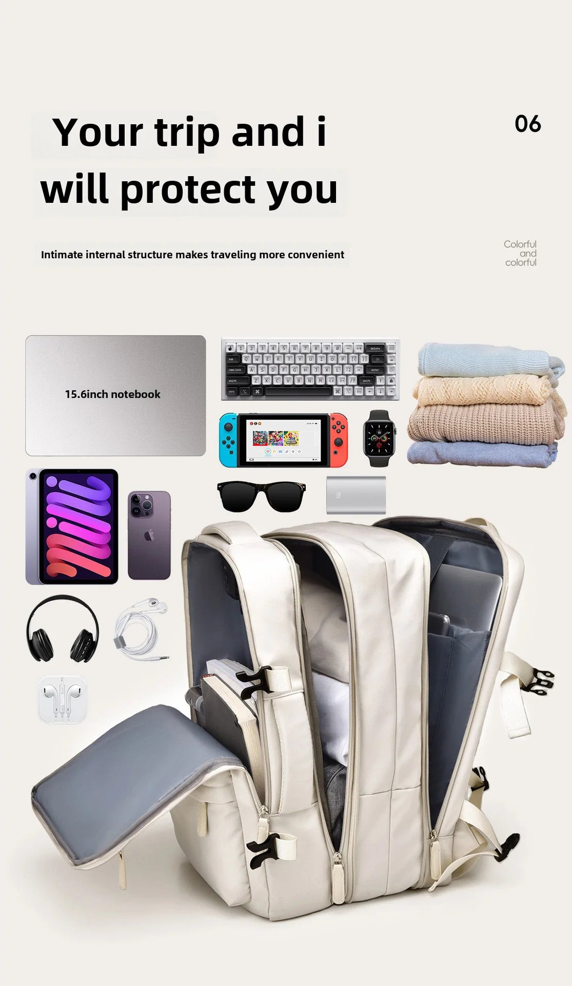 Backpack Variable size 44x30x26 Airplane, Cabin Hand Luggage Backpack, Laptop Backpack for Aeroplane Travel, School Backpack