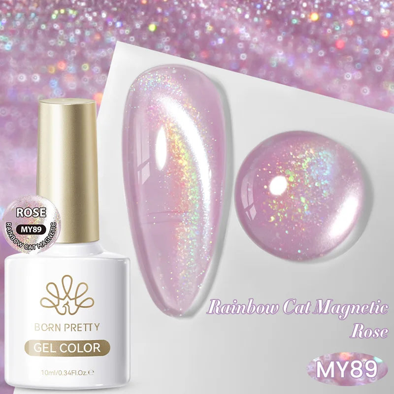BORN PRETTY 10ml Auroras Glitter Cat Magnetic Gel Nail Polish Jelly Glass Bead Semi Permanent Soak Off UV LED Varnish Manicure