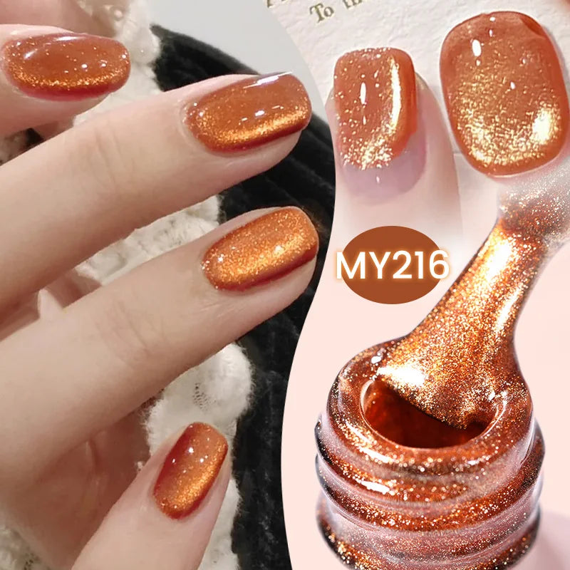BORN PRETTY 10ml Dark Brown Red Glass Bead Cat Magnetic Gel Nail Polish Semi Permanent Soak Off UV LED Varnish Nail Art Salon