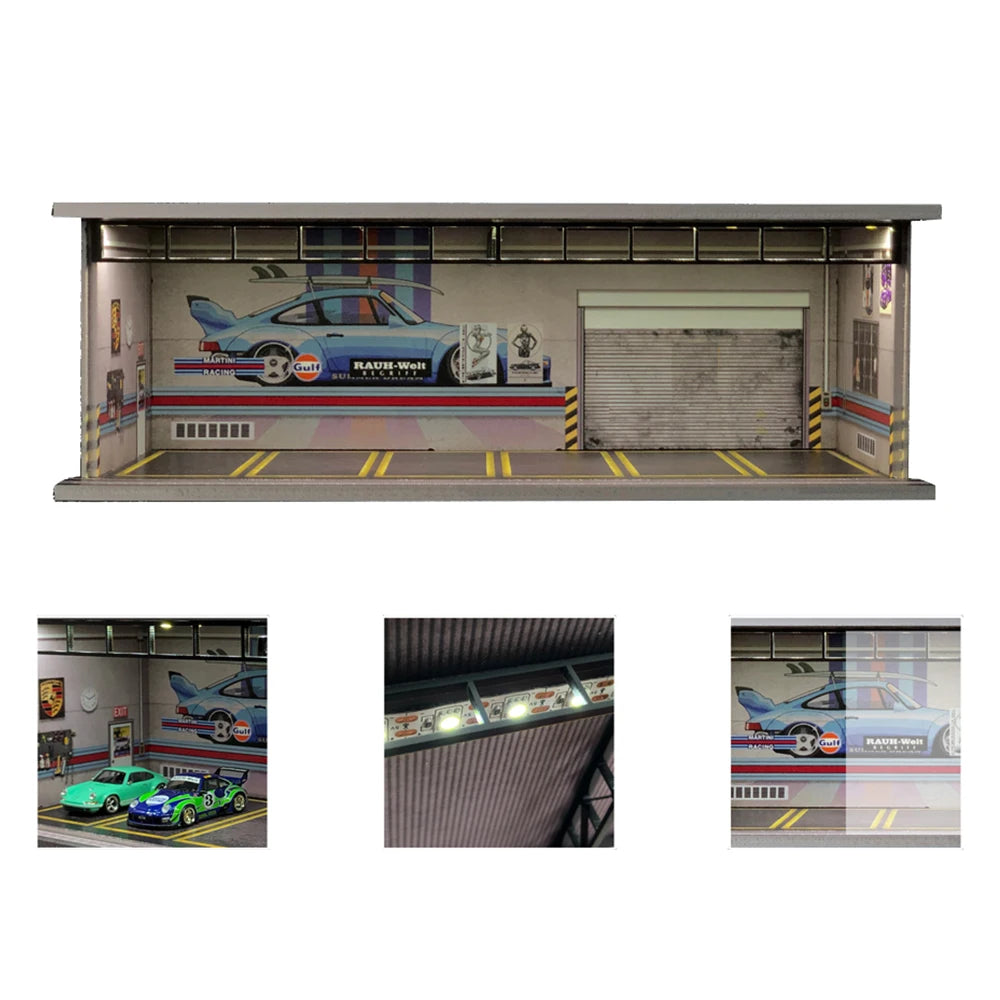 GFans NEW 1:64 Scale Diorama Car Garage Model Parking Lot for Display Gifts Scene Collection Display Car Assembly Scenes Toy