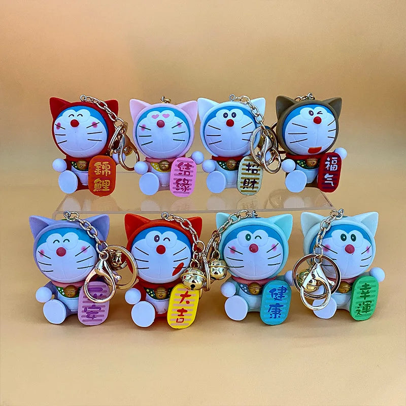8 Doramon Blessing Doll Jingle Cat Cake Decoration Twist Egg Blind Box Doll Key Chain