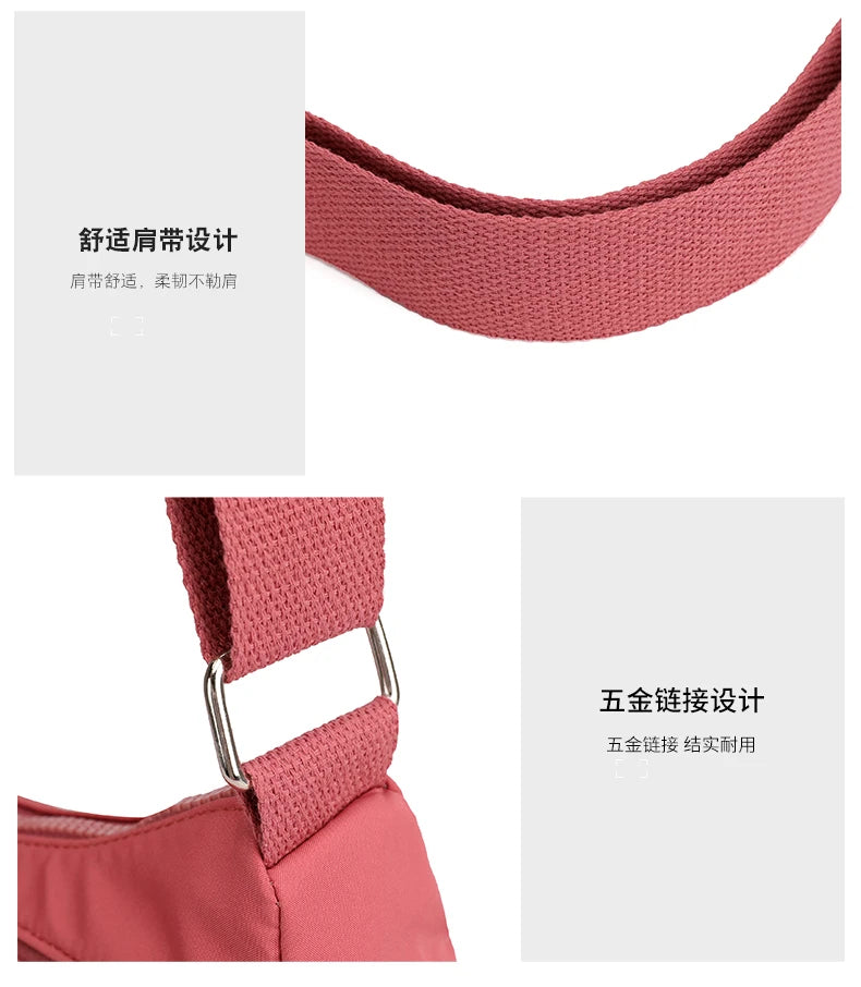 Women Shoulder Bag Handbag Nylon Waterproof  CrossBody Bag Ladies Messenger Bag