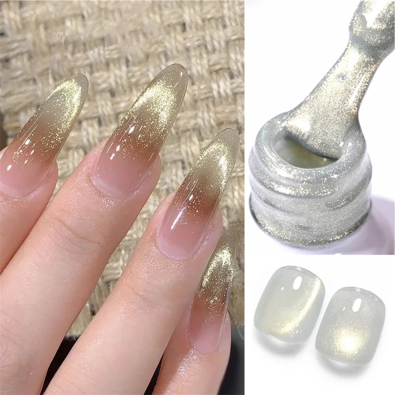 BORN PRETTY 10ml Dark Brown Red Glass Bead Cat Magnetic Gel Nail Polish Semi Permanent Soak Off UV LED Varnish Nail Art Salon
