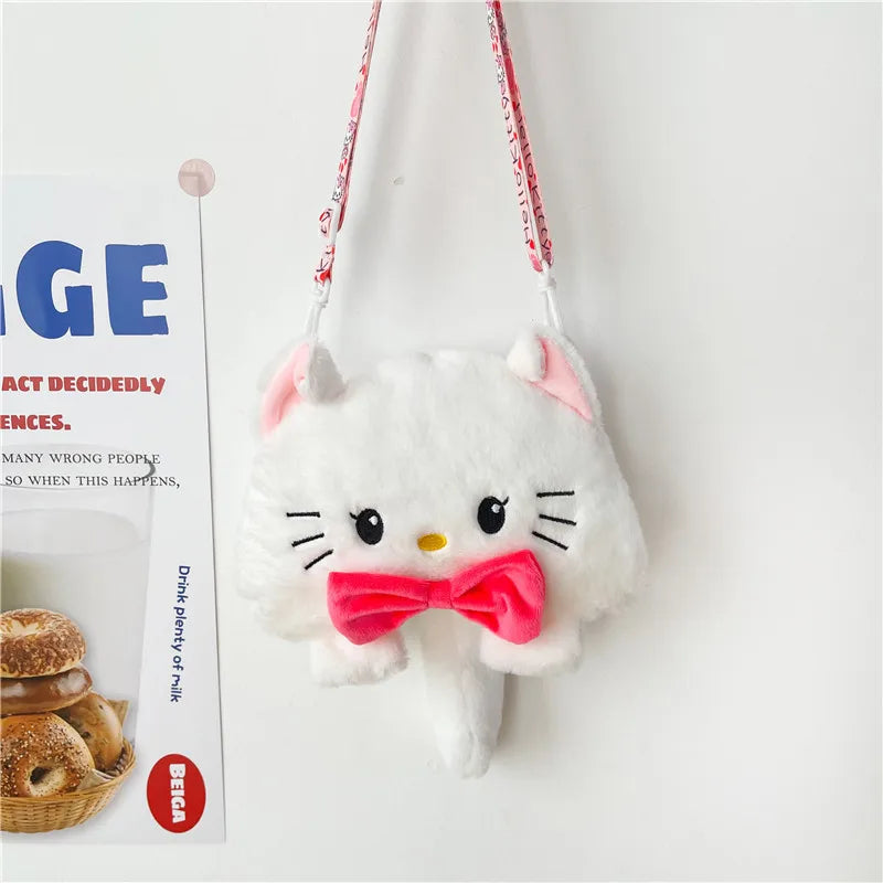 Sanrio Children Stuffed Messenger Bag Cute Cartoon Kuromi Hello Kitty Cinnamoroll Stuffed Single Shoulder Bags Messenger Bags